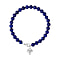 Lapis Lazuli Bracelet (Size - 7.5) with Lobster Clasp in Rhodium Overlay Sterling Silver.