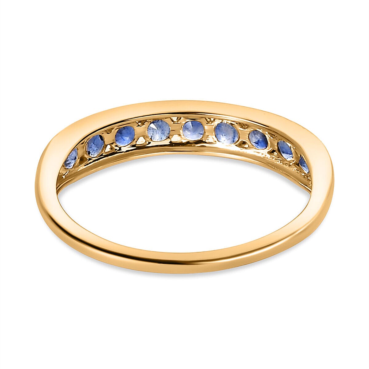 9K Yellow Gold Masoala Sapphire Half-Eternity Band Ring