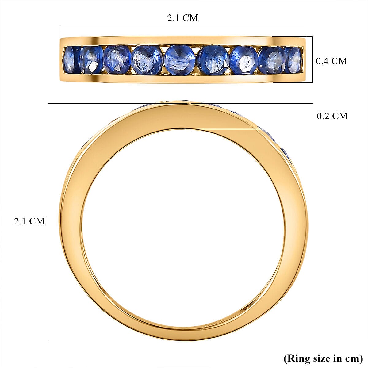 9K Yellow Gold Masoala Sapphire Half-Eternity Band Ring