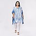 Tamsy 100% Viscose V-Neck Tie Dye Kaftan (One Size,8-18) - Oranage and Blue