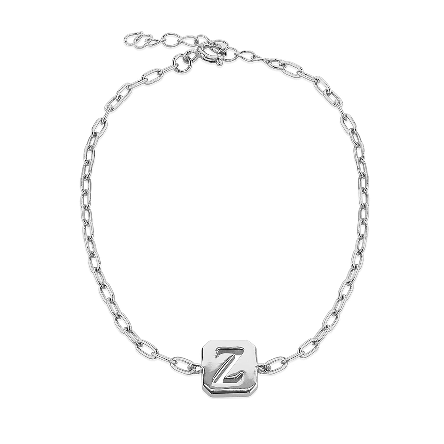 Sterling Silver 8mm x 9mm Initial Z Initial Bracelet 6.7 Sterling Silver 8mm x 9mm Initial Z Initial Bracelet 6.7
