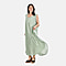 OTO - Tamsy 100% Viscose Floral Print Umbrella Midi Dress (One Size, 8-16) - Mint Green