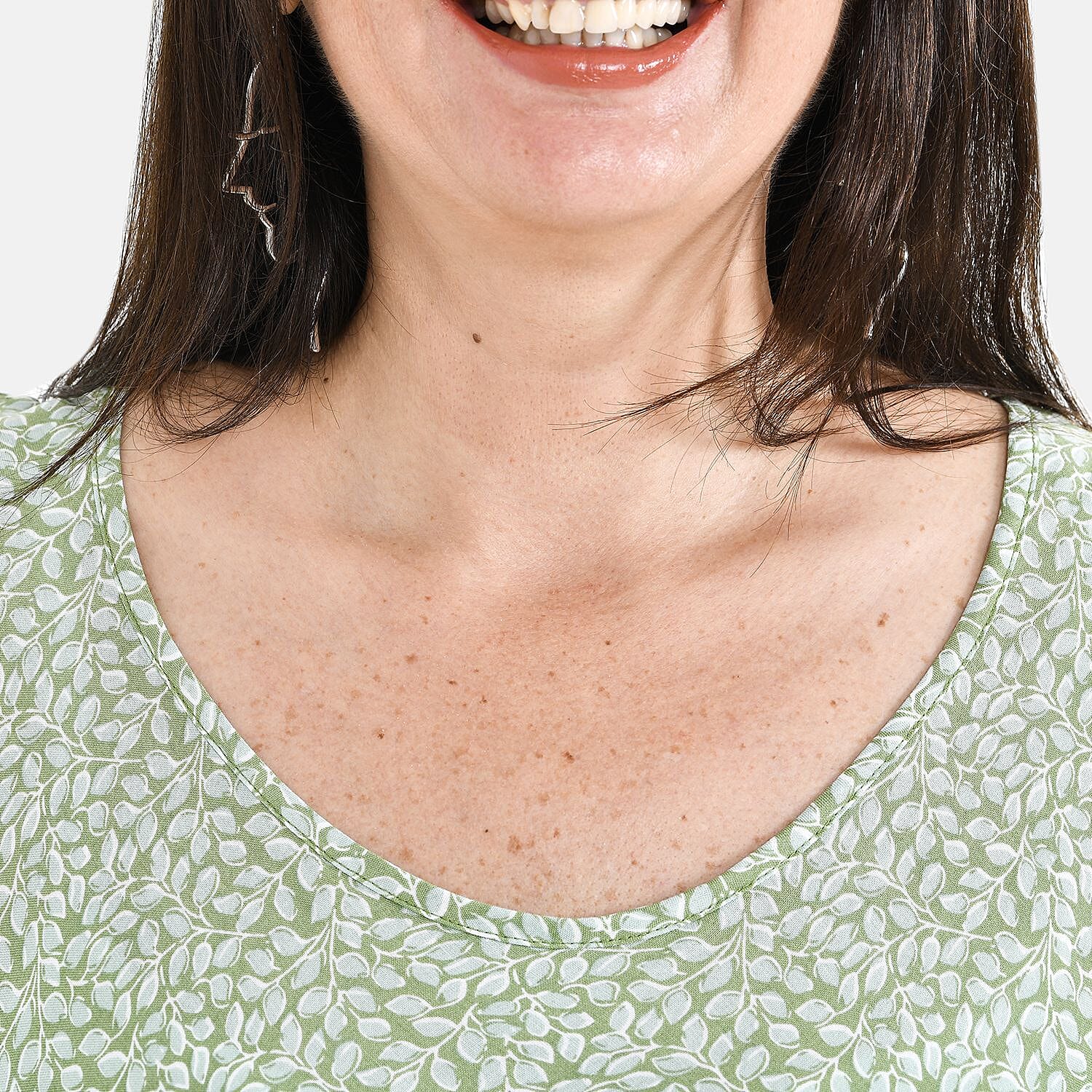 OTO - Tamsy 100% Viscose Floral Print Umbrella Midi Dress (One Size, 8-16) - Mint Green