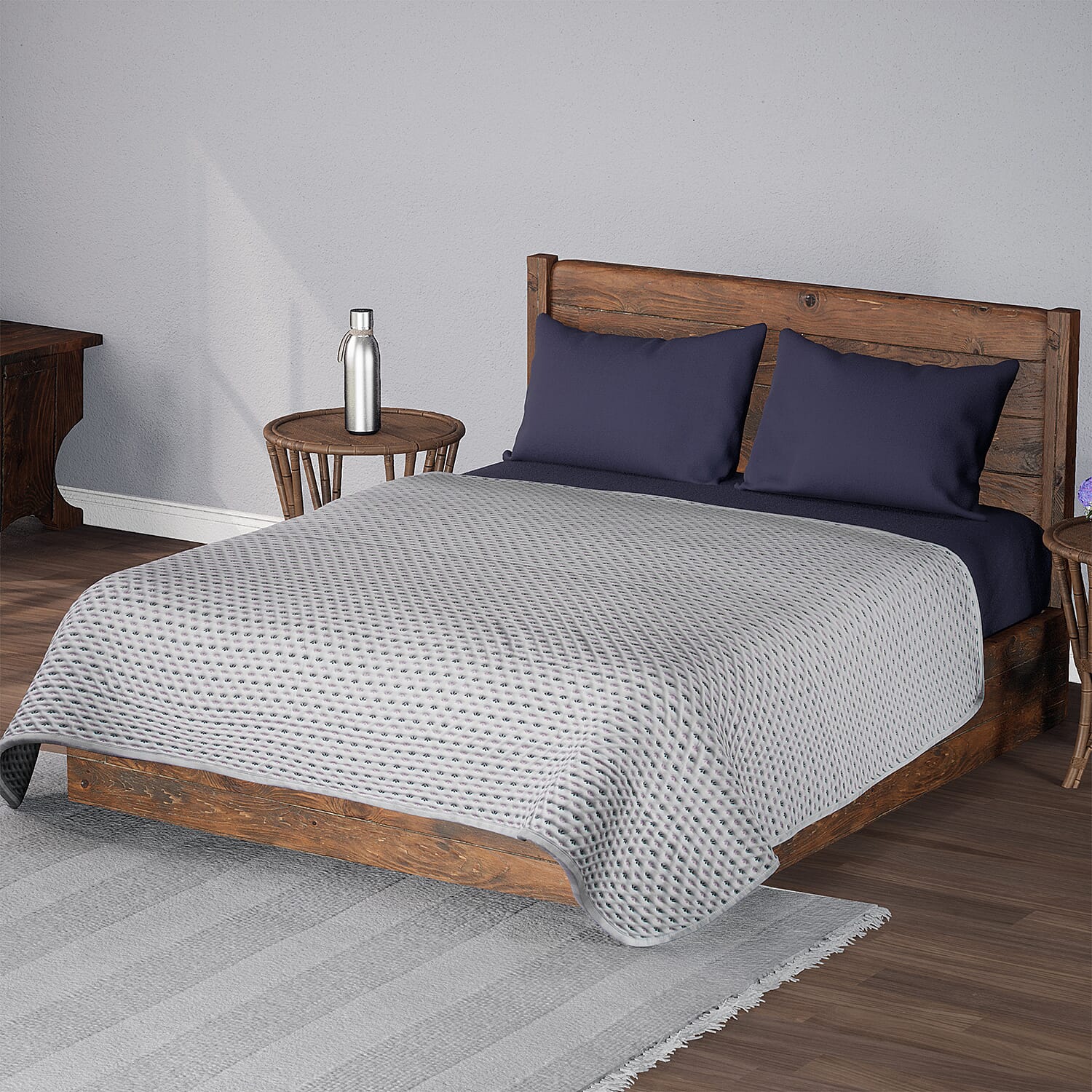 Jacquared 100 % Viscose Soft Summer Throw with Bag (Size 228x145 cm) - Pink Wings