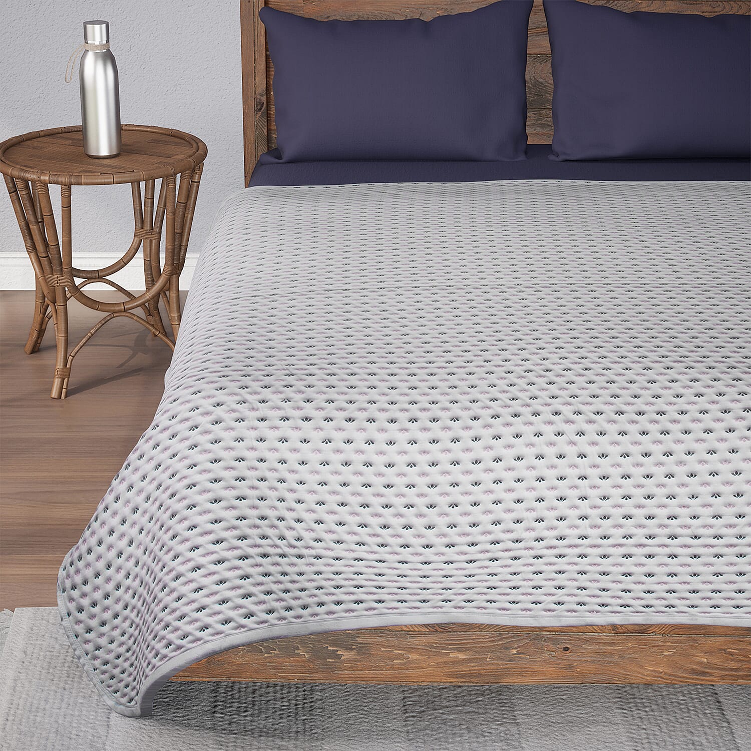 Jacquared 100 % Viscose Soft Summer Throw with Bag (Size 228x145 cm) - Pink Wings