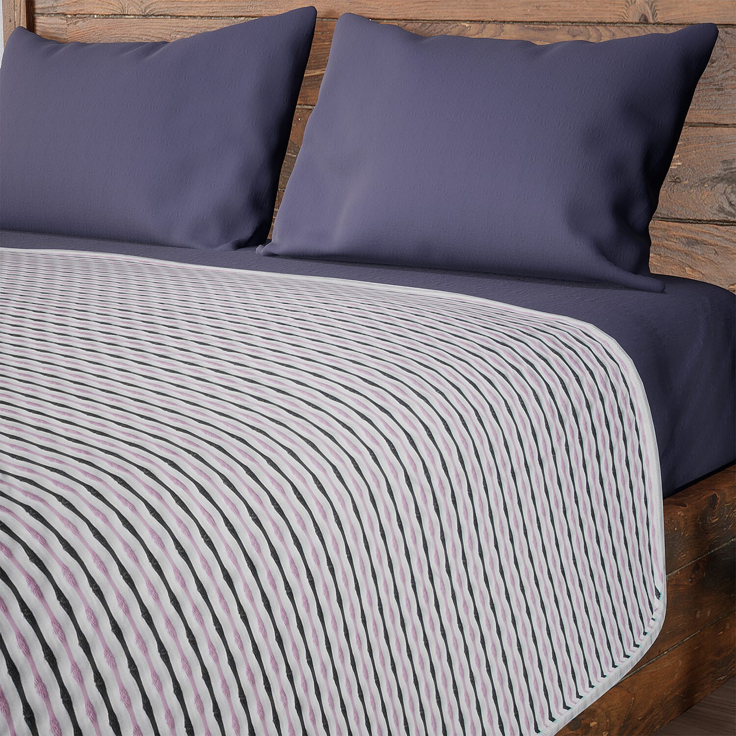 Jacquared 100 % Viscose Soft Summer Throw with Bag (Size 228x145 cm) - Pink Wings