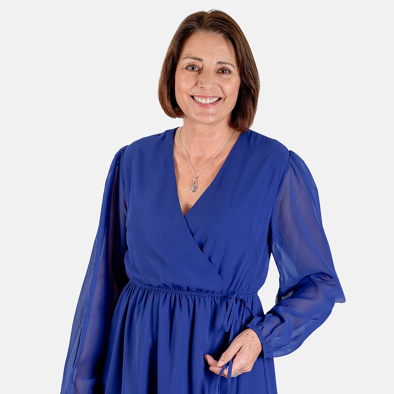 Front Wrap V-neck Dress