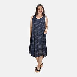 OTO - Tamsy 100% Viscose Floral Print Umbrella Midi Dress (One Size, 8-16) - Mint Green