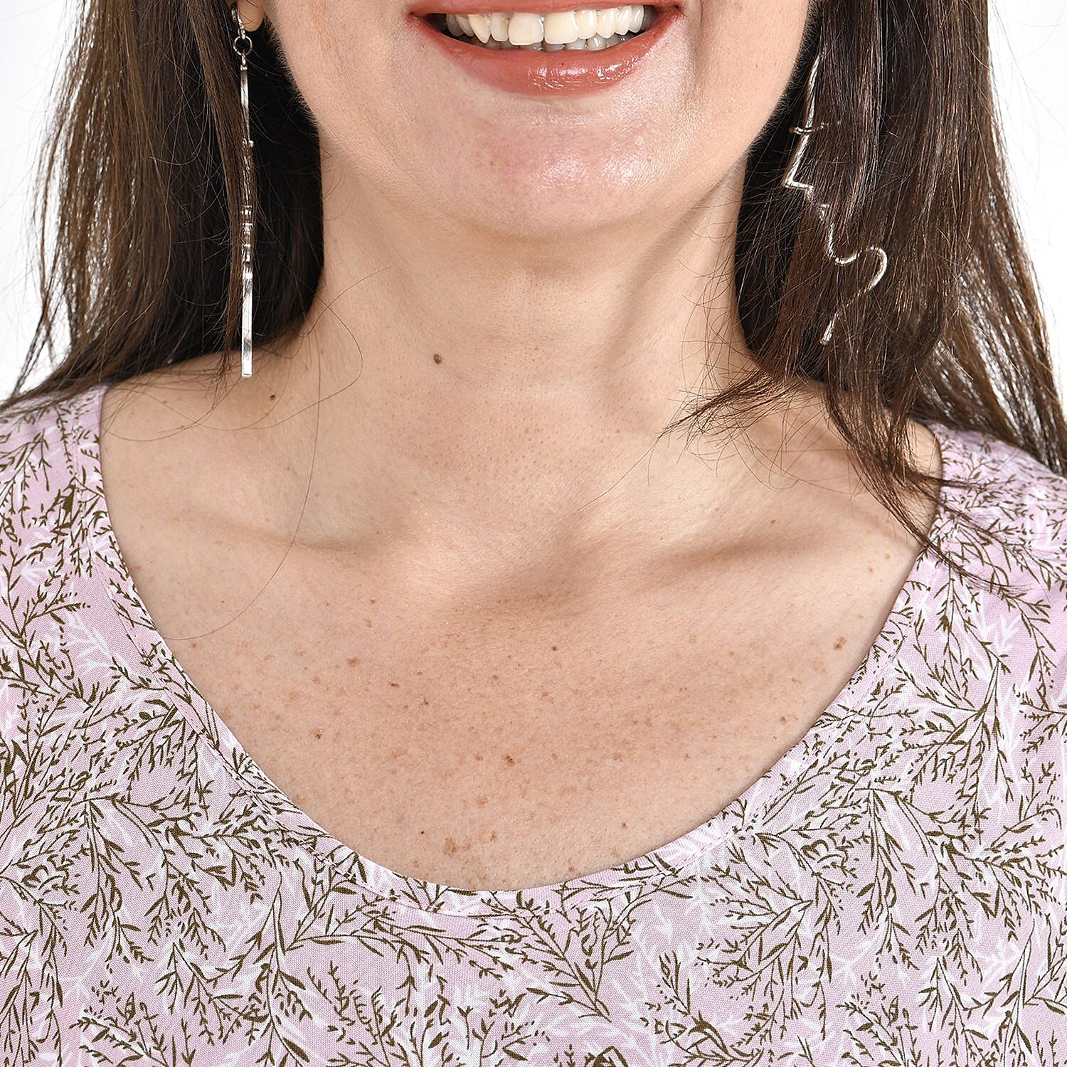 Tamsy 100% Viscose Leaf Pattern Umbrella Midi Dress (One Size) - Black & White