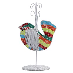 Lady Figure Iron Based Beaded Keyring Holder (Size 29x16x9 Cm) - Matellic Yellow