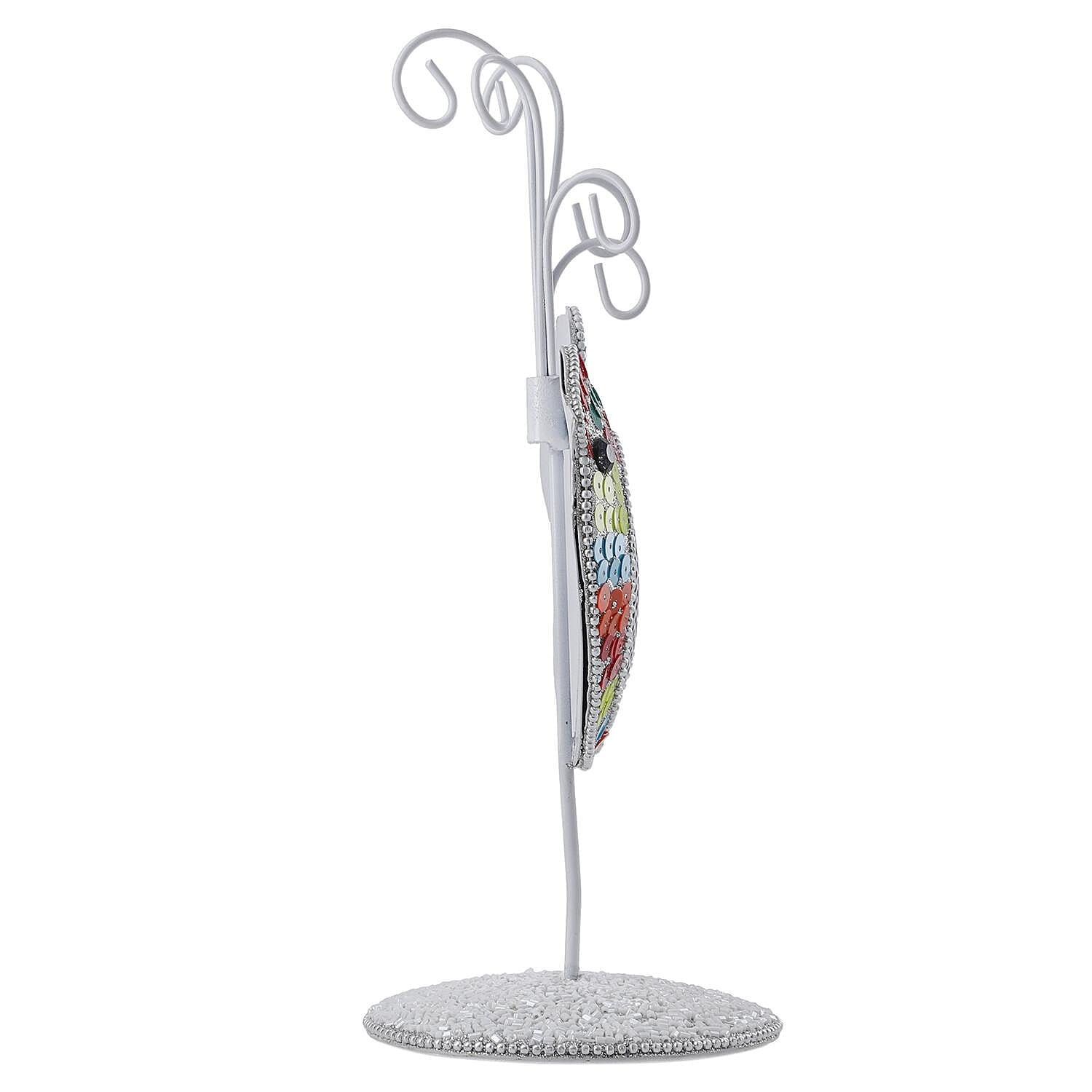 Bird Figure Iron Based Beaded Keyring Holder - Multi