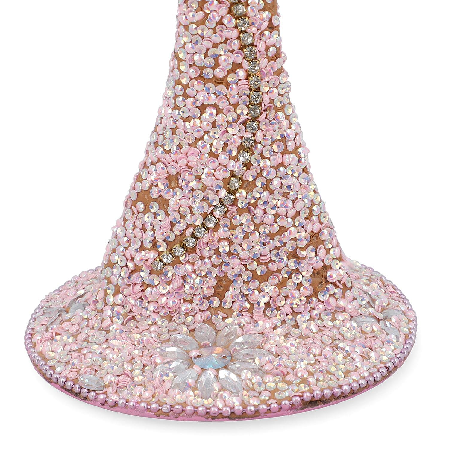 Lady Figure Iron Based Beaded Jewellery - Keyring Holder (Size 31x11x9 Cm) - Pink