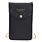 SENCILLEZ 100% Genuine Leather Cell Phone Crossbody Bag with Shoulder Strap (Size 18x12x1Cm) - Black