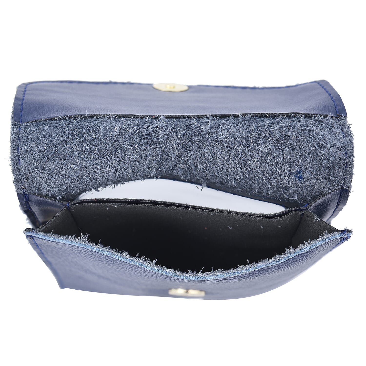 SENCILLEZ 100% Genuine Leather Cell Phone Crossbody Bag with Shoulder Strap (Size 18x12x1Cm) - Navy