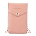 SENCILLEZ 100% Genuine Leather Cell Phone Crossbody Bag with Shoulder Strap (Size 18x12x1Cm) -  Pink