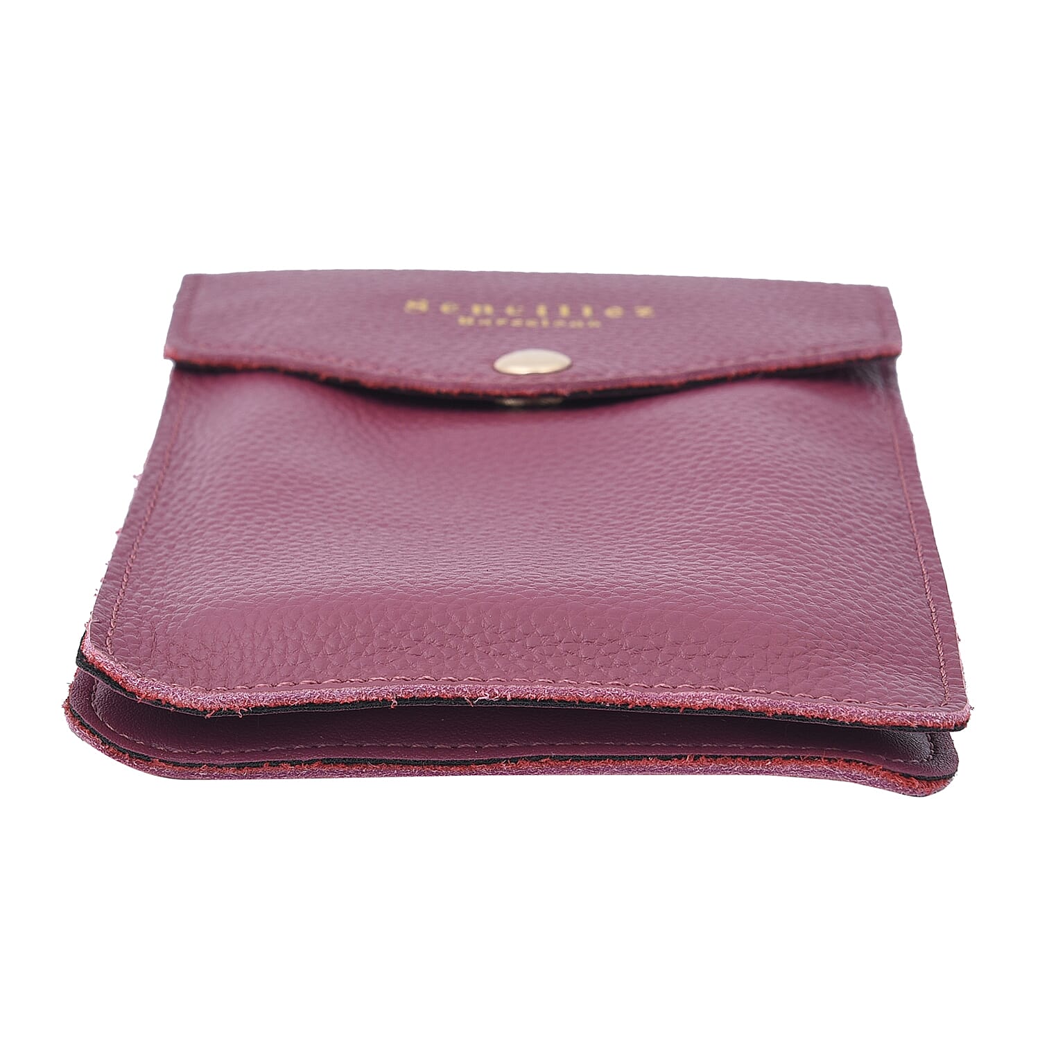 SENCILLEZ 100% Genuine Leather Cell Phone Crossbody Bag with Shoulder Strap (Size 18x12x1Cm) - Purple