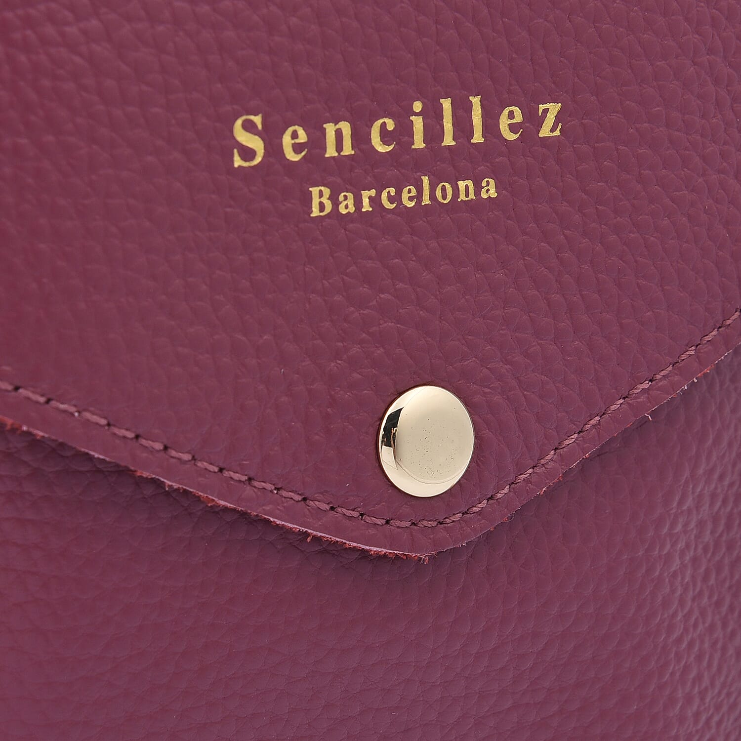 SENCILLEZ 100% Genuine Leather Cell Phone Crossbody Bag with Shoulder Strap (Size 18x12x1Cm) - Purple