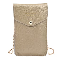 SENCILLEZ 100% Genuine Leather Cell Phone Crossbody Bag with Shoulder Strap (Size 18x12x1Cm) - Golden