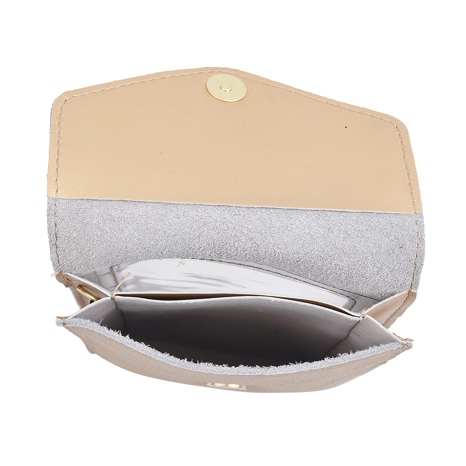 SENCILLEZ 100% Genuine Leather Cell Phone Crossbody Bag with Shoulder Strap (Size 18x12x1Cm) - Golden