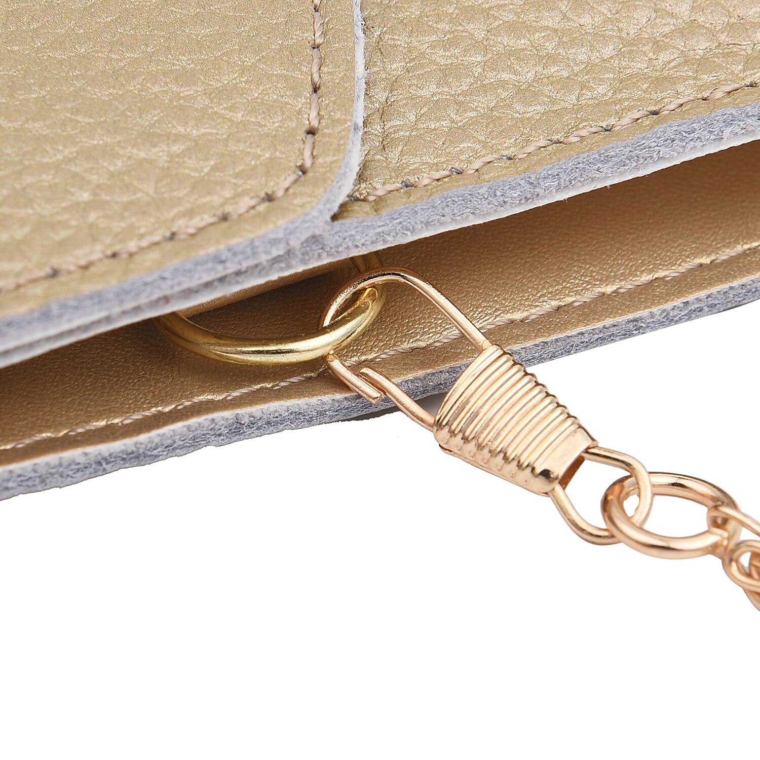 SENCILLEZ 100% Genuine Leather Cell Phone Crossbody Bag with Shoulder Strap (Size 18x12x1Cm) - Golden