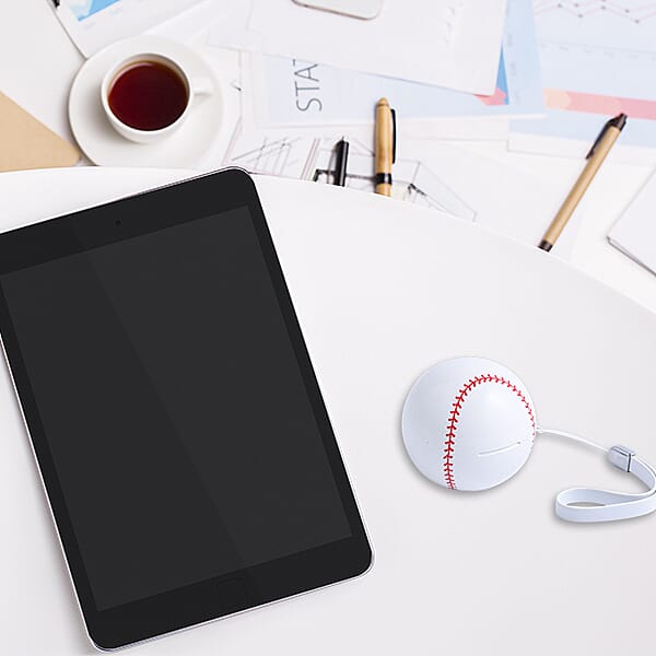 Bluetooth Wireless Earbuds with USB Port and Balls Shape Charging Box - White and Red