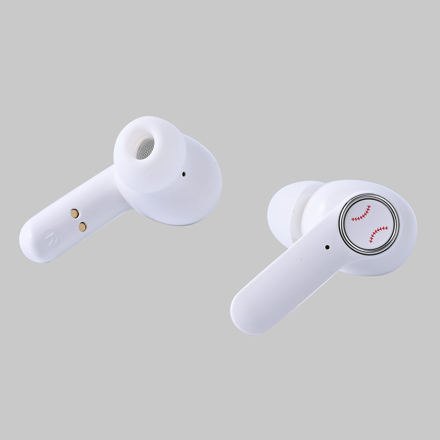 Bluetooth Wireless Earbuds with USB Port and Balls Shape Charging Box - White and Red