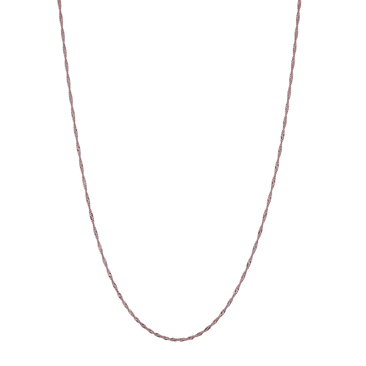 Rose Gold Overlay Sterling Silver Adjustable Singapore Chain (Size-24) with Lobster Lock