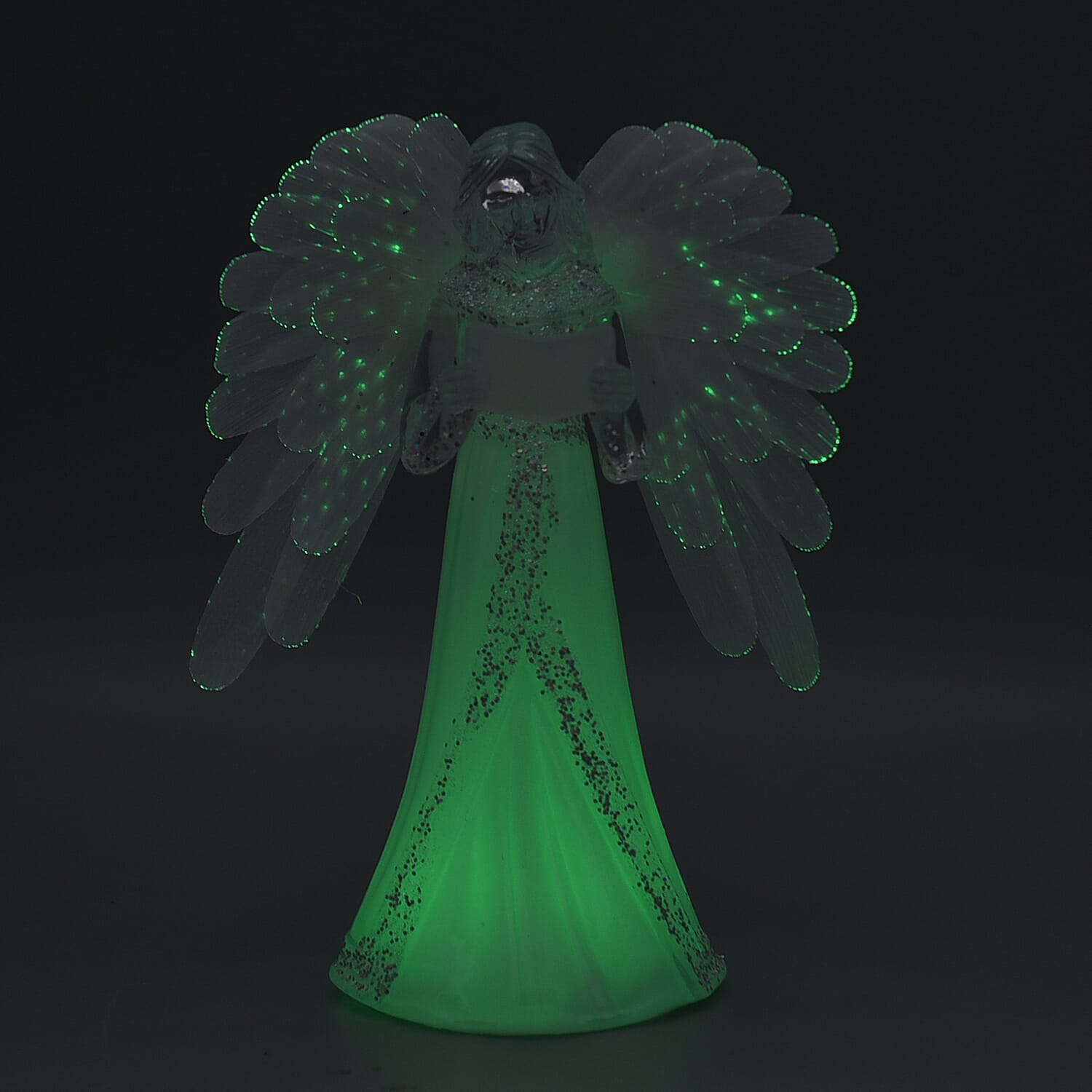 Christmas Decorative Little Fibre Angel with Multi Light (3xAAA Battery Not Included)