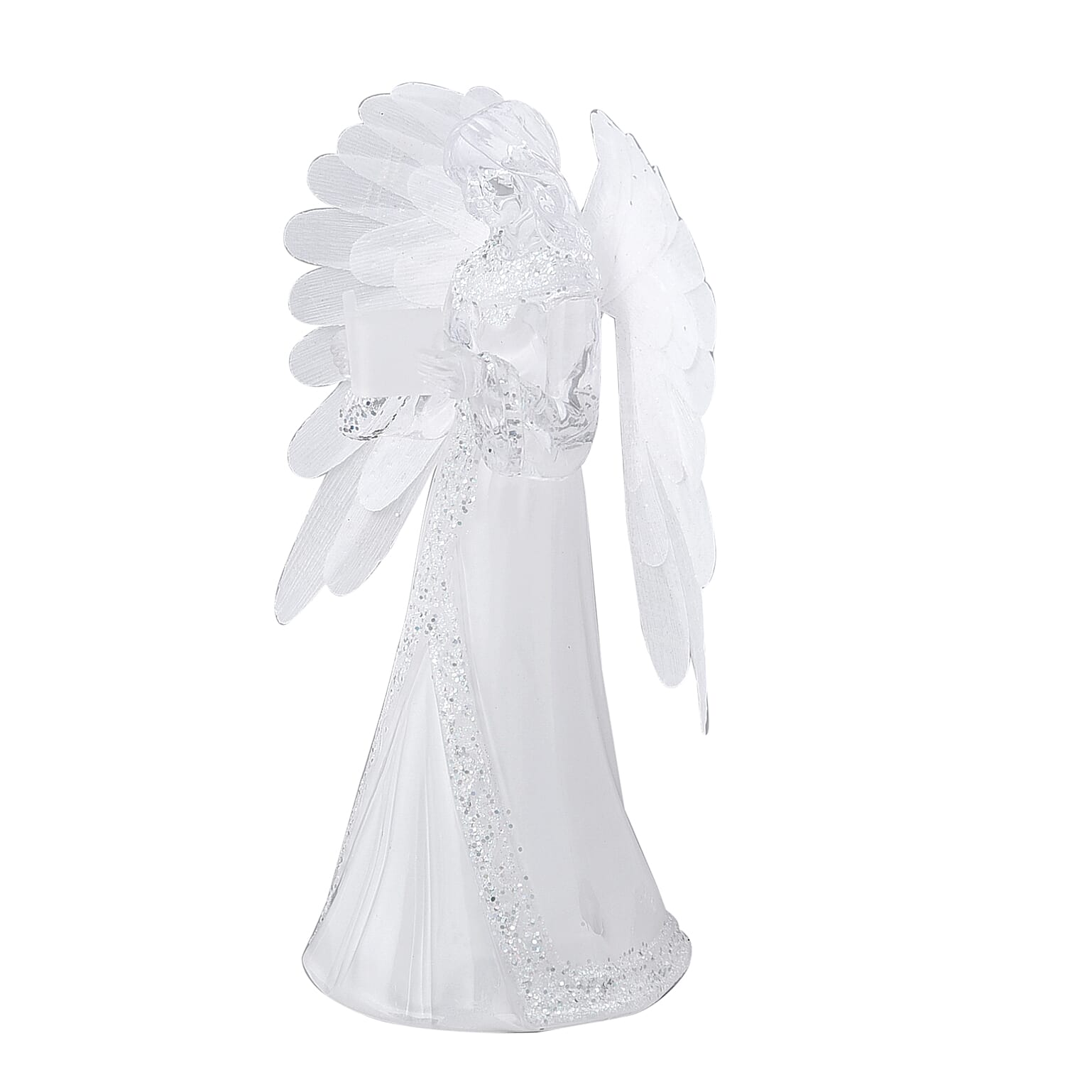 Christmas Decorative Little Fibre Angel with Multi Light (3xAAA Battery Not Included)