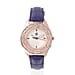 STRADA Japanese Movement White Dial Crystal Studded Water Resistant Watch with Purple Colour Strap