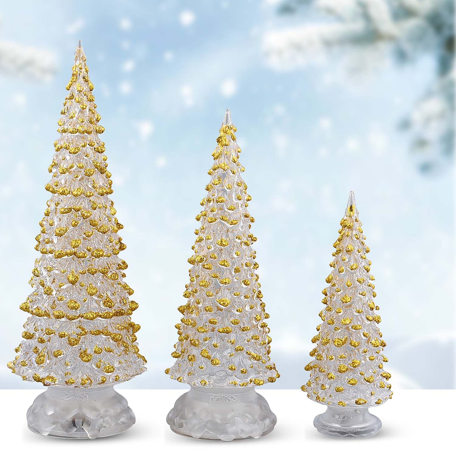Set of 3 - LED Tree Light (Size 31x8 Cm, 26x8 Cm & 19x3 Cm) - Gold Set of 3 - LED Tree Light (Size 31x8 Cm, 26x8 Cm & 19x3 Cm) - Gold