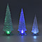 Set of 3 - Christmas LED Tree Light (Size 31x8 Cm, 26x8 Cm & 19x3 Cm) - Silver - Requires 6 AAA Batteries (not Incld)