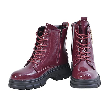 LA MAREY - Womens Ankle Boots (Size 4) - Burgundy