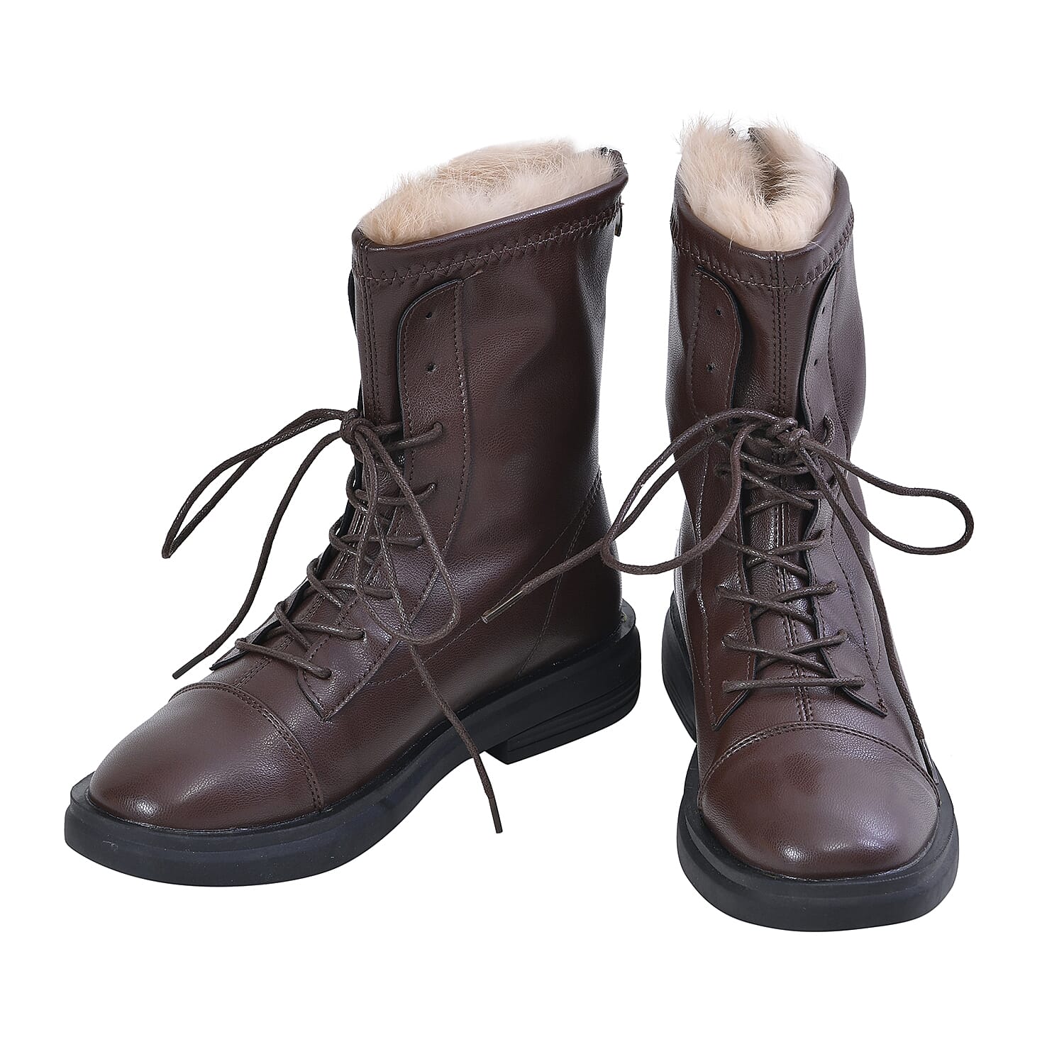 La Marey Round Toe Ankle Boots with Faux Fur