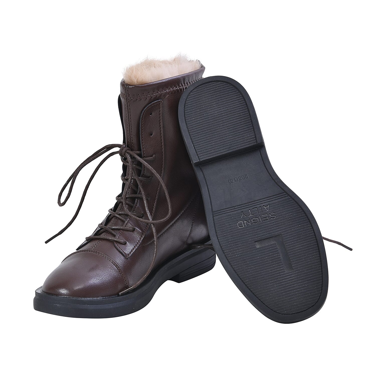 La Marey Round Toe Ankle Boots with Faux Fur