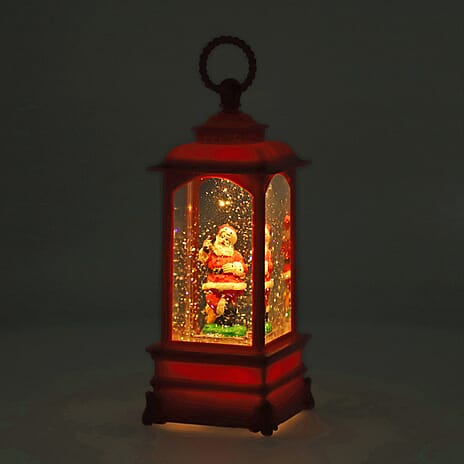 Santa Musical Lantern Warm Light (Size 23x8x8 Cm) - Red