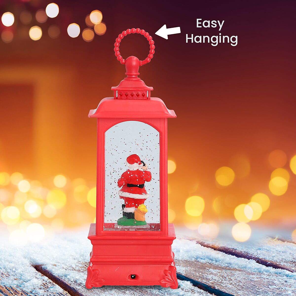 Santa Musical Lantern Warm Light (Size 23x8x8 Cm) - Red