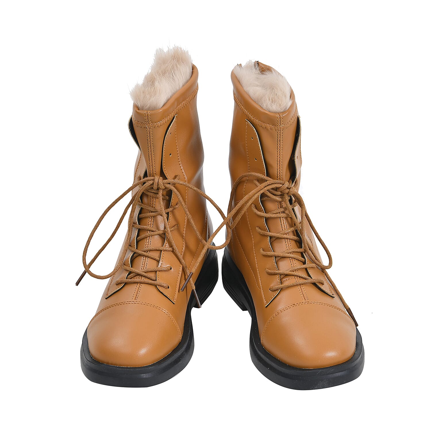 La Marey Round Toe Ankle Boots with Faux Fur