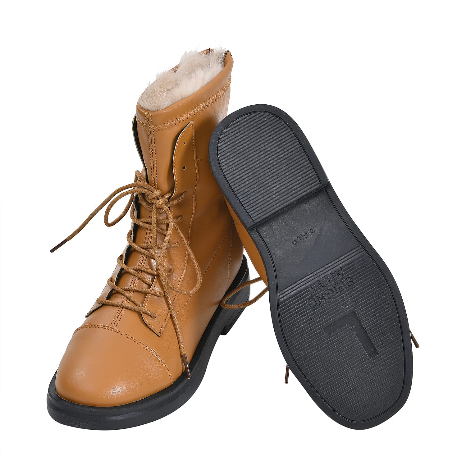 La Marey Round Toe Ankle Boots with Faux Fur