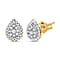 9K Yellow Gold White Diamond (I3-G/H) Solitaire Stud Earrings (with Push Back) 0.25 Ct