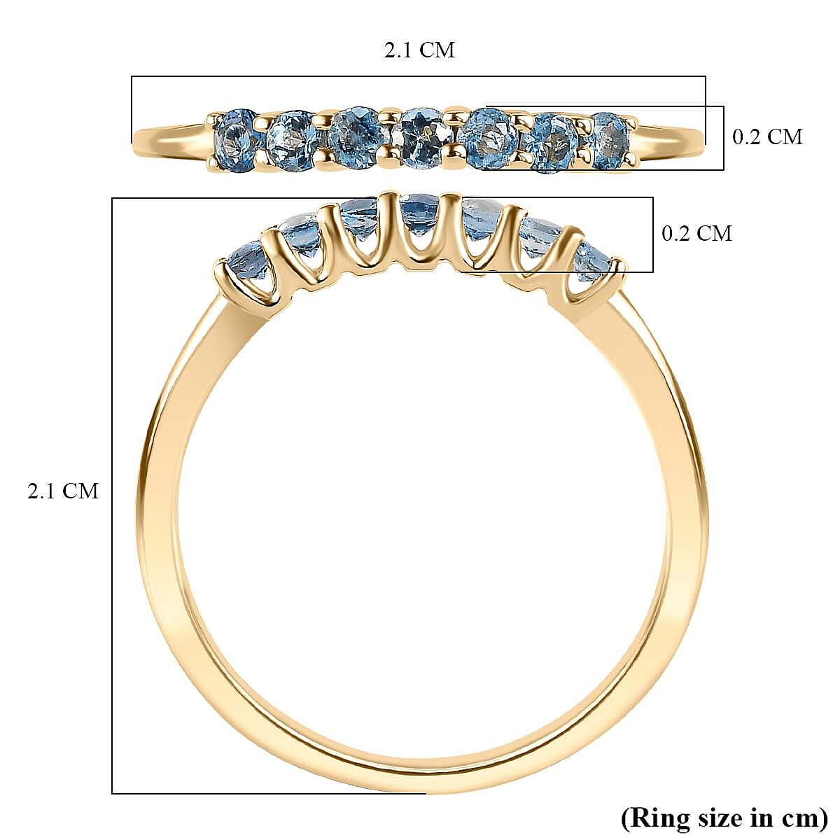 9K Yellow Gold  AA   Santamaria Aquamarine  Ring 0.28 ct,  Gold Wt. 1.2 Gms  0.280  Ct.