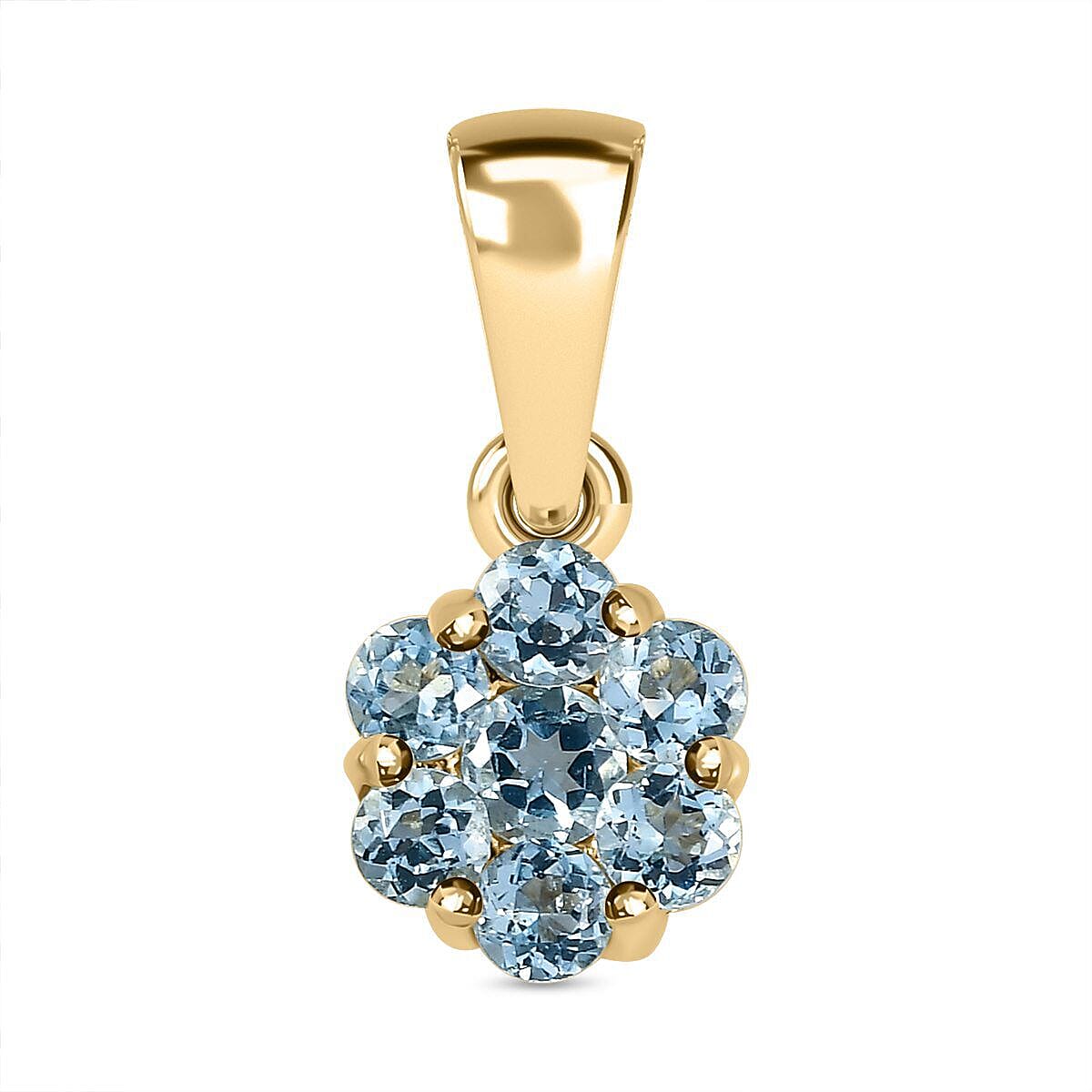 9K Yellow Gold Santamaria Aquamarine Pendant