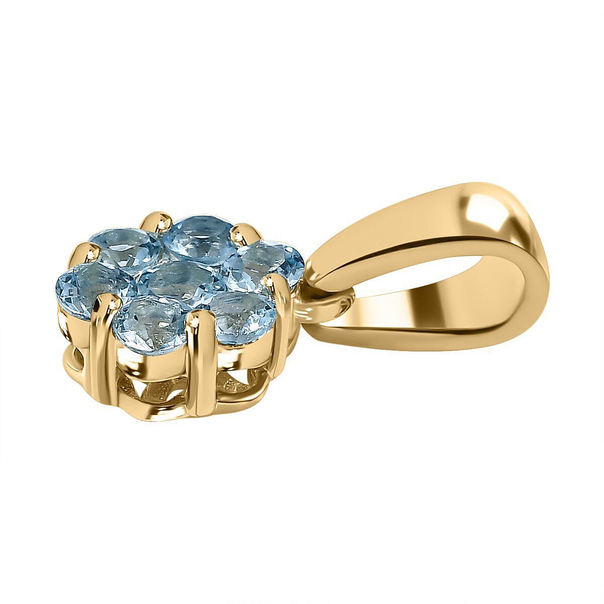 9K Yellow Gold Santamaria Aquamarine Pendant