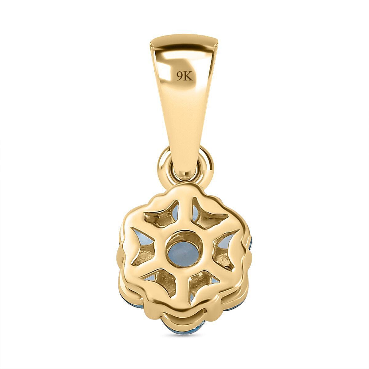 9K Yellow Gold Santamaria Aquamarine Pendant