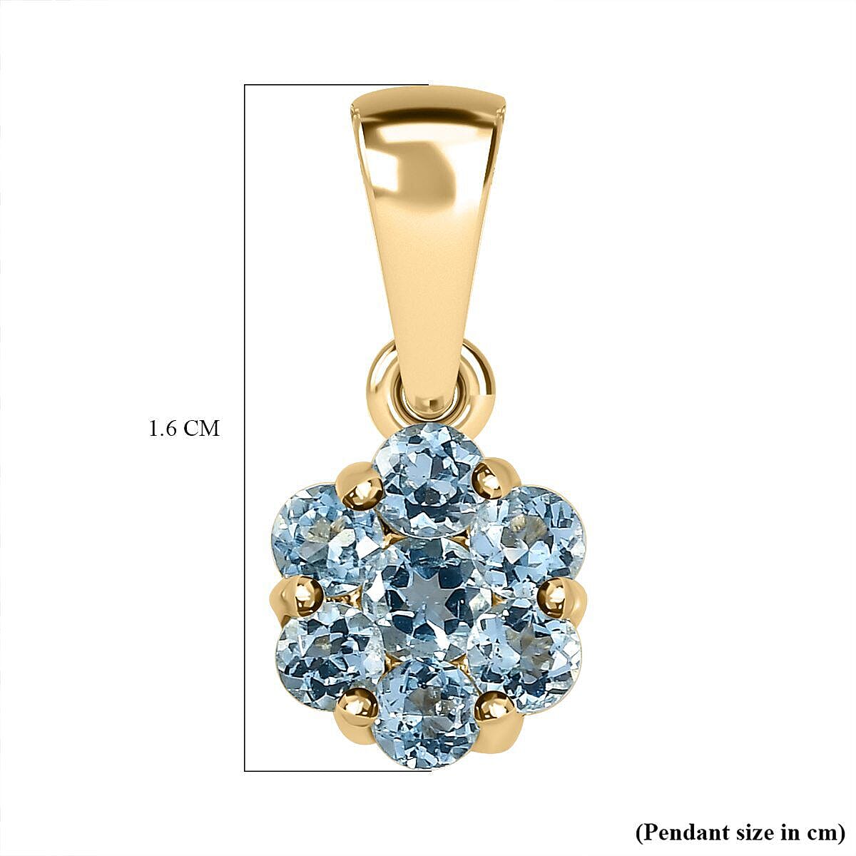 9K Yellow Gold Santamaria Aquamarine Pendant