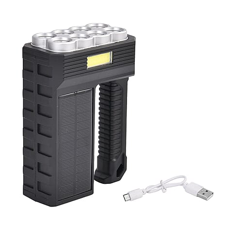 Energy Saving Solar Charging Powerful LED Torch with in-built Power Bank - 1200mah