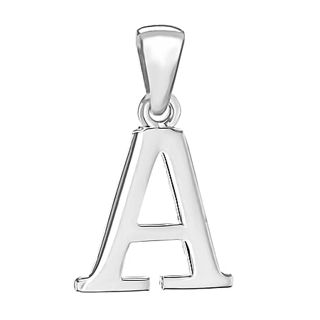 Sterling Silver 12.4mm x 20.5mm A Initial Pendant