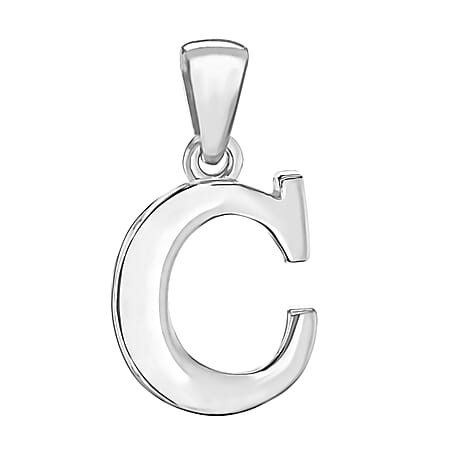 Sterling Silver 10.5mm x 20.3mm C Initial Pendant