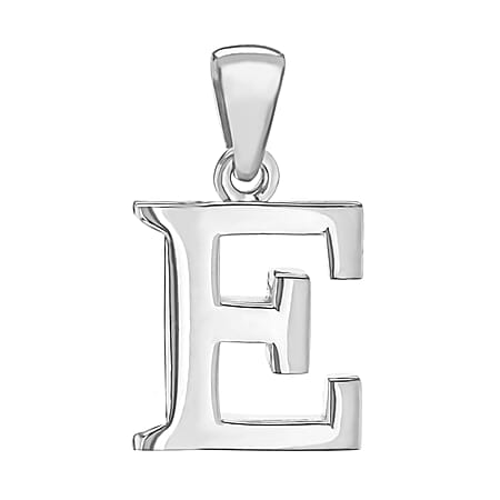Sterling Silver 11.1mm x 20mm E Initial Pendant