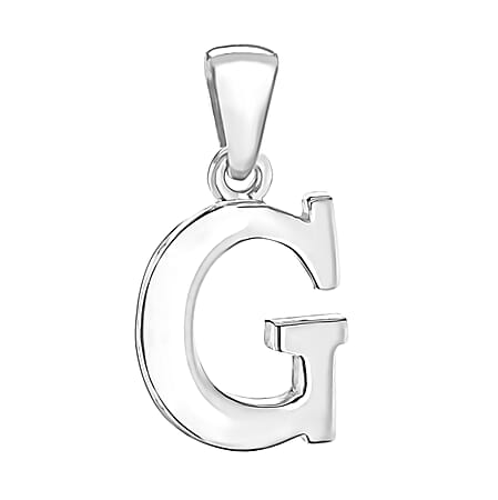 Sterling Silver 10.4mm x 20mm G Initial Pendant